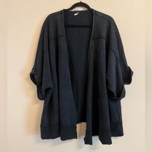 Free People Wrap Open Sweatshirt Faded Oversized Top